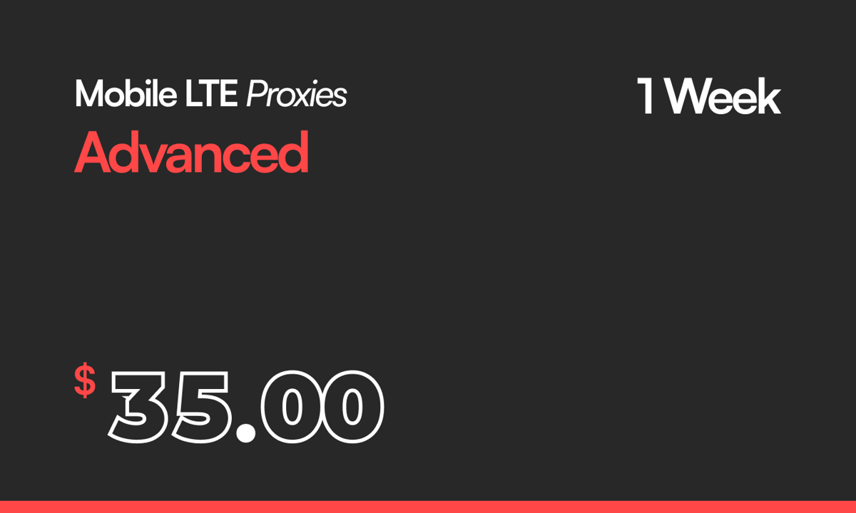 1 week of Mobile LTE Proxies