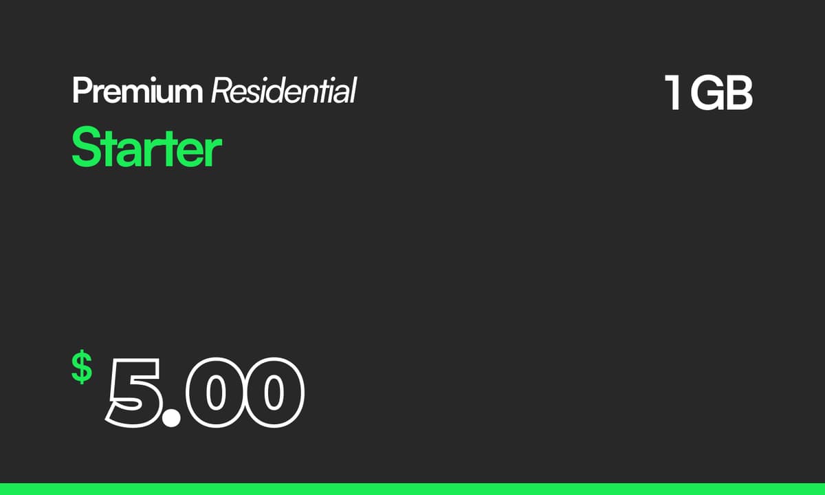 Premium Residential Proxies 1GB